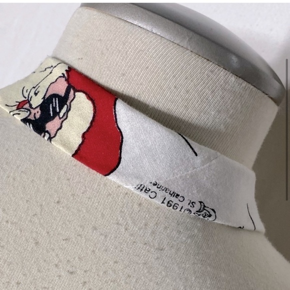 Vintage Catfish Calhoun Christmas Santa Head Tie - Picture 4 of 8